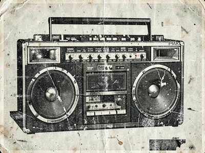 Grunge nineties boombox