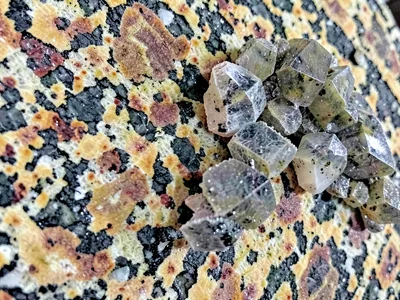 Pegmatite showing large crystal growth