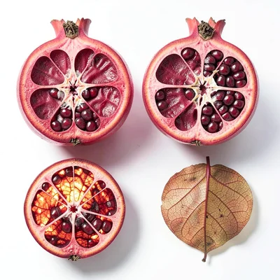 Pomegranate Cross-Section Ruby Seed Chambers