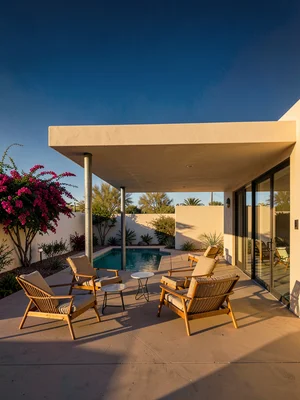 Mid-Century Patio Lounging