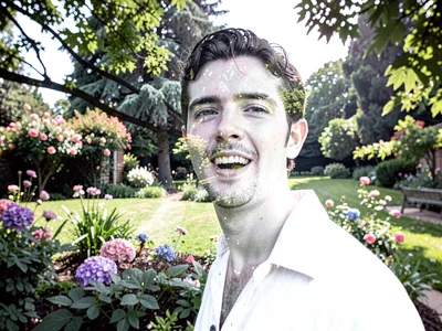 Garden with portrait suggested