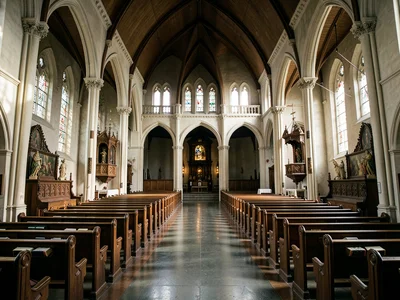 Church nave center aisle
