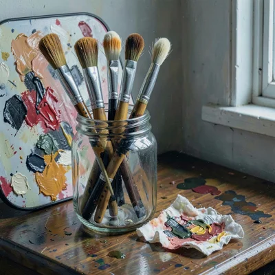 Oil painting, portrait, realistic but painterly, visible brushstrokes on linen, 