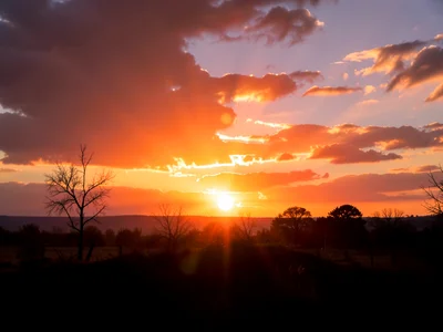 Sunset with intentional flare