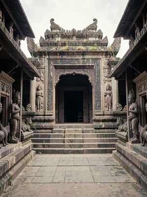 Temple entrance symmetrical