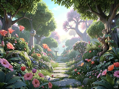 Garden surreal rendering