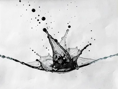 Frozen moment of ink impact