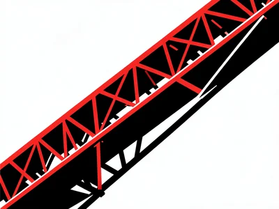Bridge girder structure as pure geometric diagonal lines and triangles