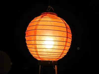 Paper lantern with light inside