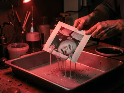 Tongs Lifting Print from Developer