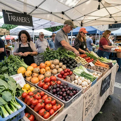 Farmer's market produce display