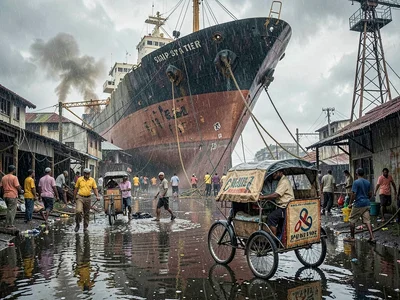 Shipbreaking yard workers
