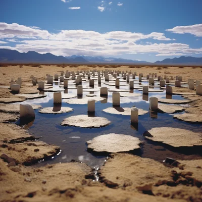 Land Art Photo by Andy Goldsworthy A grid of mirrors
