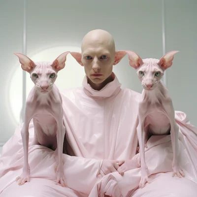 Matthew Barney crestmaster movie still hairless cats