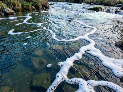 Foam lines tracing current paths