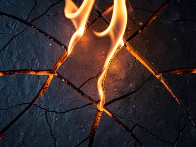 Charcoal cracks creating geometric texture