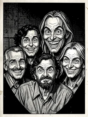 Disturbing family portrait