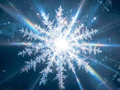 Diamond dust creating brilliant optical effects