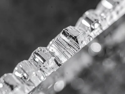 Crystal edge showing step growth pattern