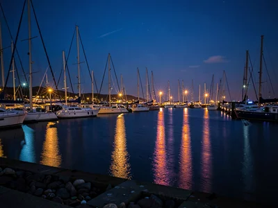 Harbor lights emerging