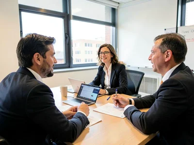 Office meeting mid-discussion