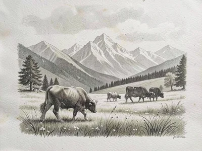 Alpine meadow scene