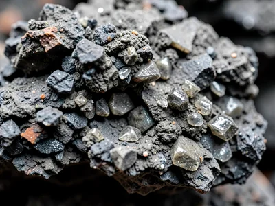 Volcanic tuff showing compressed ash texture
