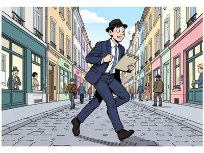 Reporter running through Europe