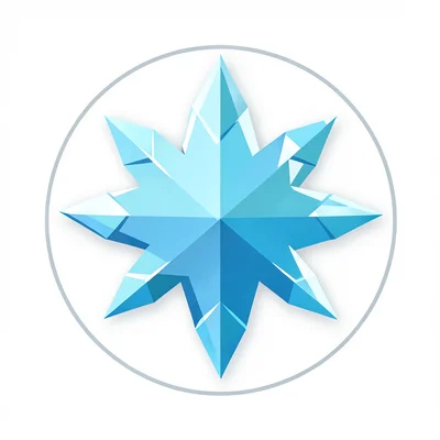 Flat geometric status icon of a chill debuff with sharp ice crystal shapes