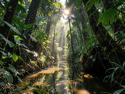 Standing water in gap reflecting light back up