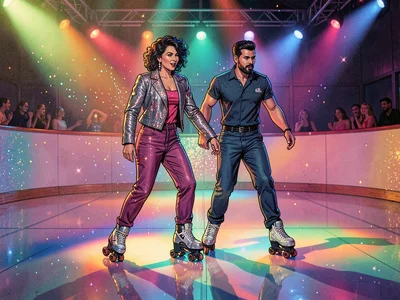 Disco seventies roller skating