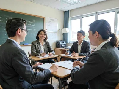 Teachers in classroom moment