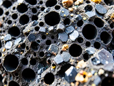 Basalt vesicles creating texture at macro scale