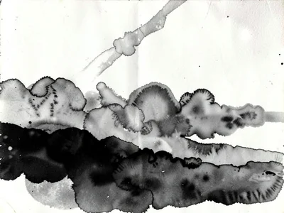 Ink pattern suggesting landscape or cloud