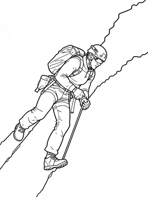 Mountain climber outline
