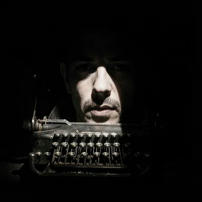 Typewriter keys in spotlight