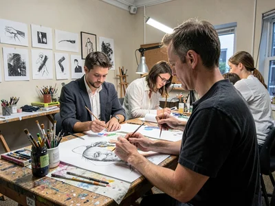 Studio artists at work