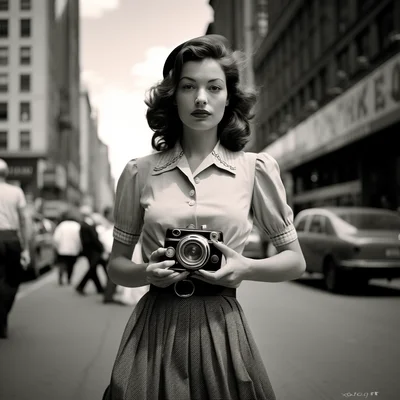 Street photo in the style of Vivian Maier Evoking Mai