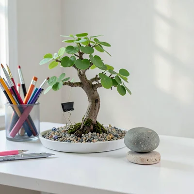 Card Holder Suiseki — Viewing Stone in Office Display