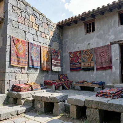 Cusco Inca-colonial interface, stone empire dialogue, Colorful textiles hung for