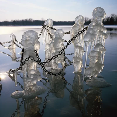 Land Art Photo by Andy Goldsworthy Chains crafted fro