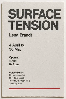 SURFACE TENSION gallery poster