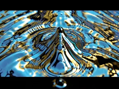 Water surface bulging upward at antinode of standing wave
