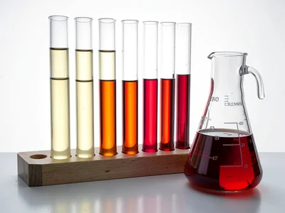 Test Tube Rack Color Gradient Yellow to Red