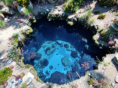 Cool deep pool showing blue tones