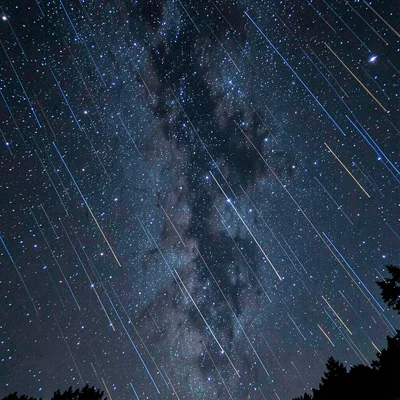 Star trails night sky