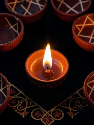 Macro Diya Flame Teardrop
