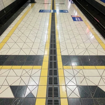 Platform Floor Geometric Tile Overhead