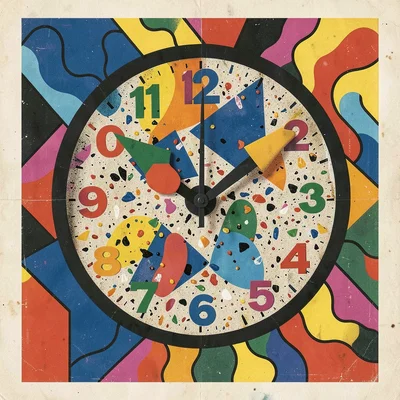 Memphis eighties playful clock