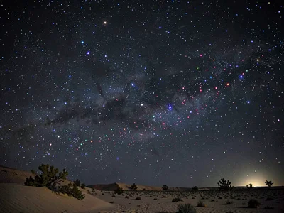 Different star colors visible in trail tones